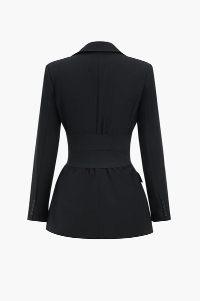 Button Notched Lapel Blazer